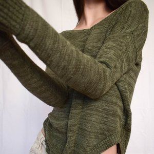 Army Green Knit Sweater 😍
